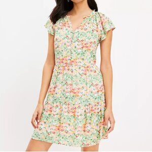 Loft Floral Tiered Swing Dress